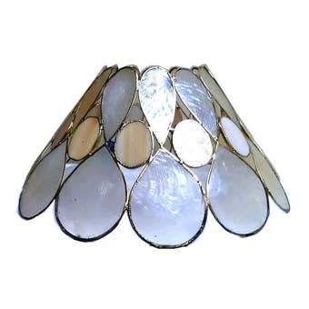 Capiz 10" Beige Teardop Lamp Shade