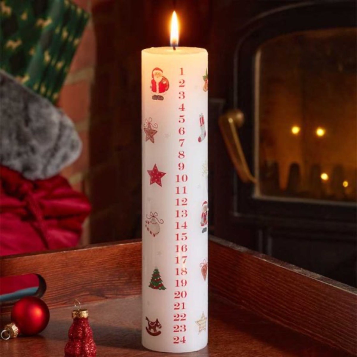 Traditional Advent Candle – Classic Christmas Countdown Pillar Candle I 22cm