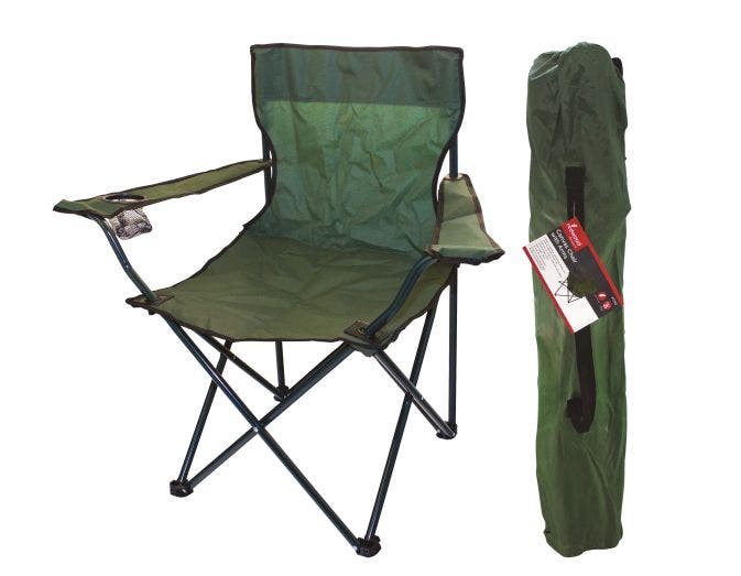 Canvas Camping Chair with Arms – Green | Foldable & Lightweight Outdoor Chair 