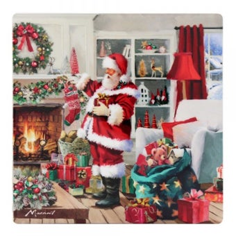 Christmas Range Santa Ceramic Coaster - each