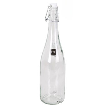 Clear Glass Bottle with Hermetic Stopper Mechanism – 750ml