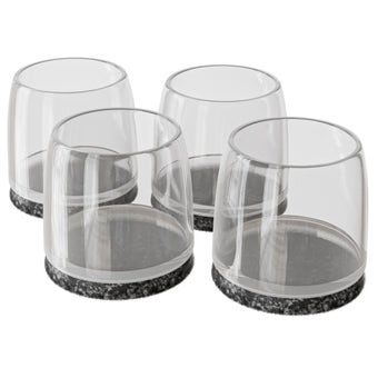 Clear PVC Chair Leg Protectors 22-26mm - 4 Pack I Flexible Ferrules for Tables and Chairs
