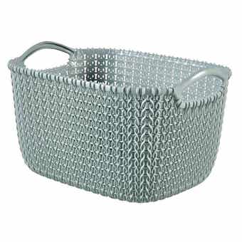 Curver Knit Rectangular Basket Duck Egg Blue