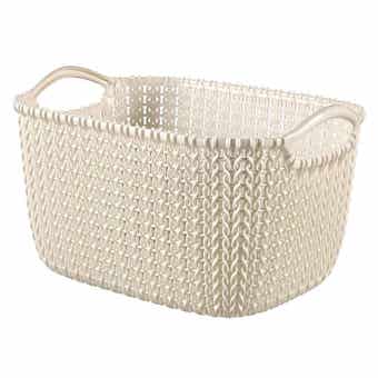 Curver Knit Rectangular Basket Oasis White