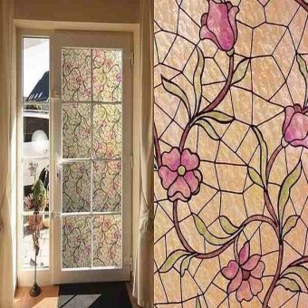 Leaf Stained Glass Effect Self Adhesive Contact - 2m x 45cm