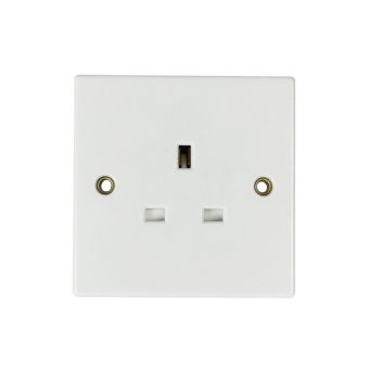 Un-switched 13 Amp Socket - White
