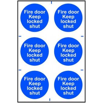 Self-Adhesive PVC Fire Door Keep Locked Shut Sign - 200x300mm
