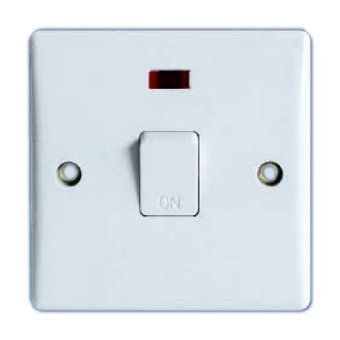 20 Amp 1 Gang Double Pole Switch with Neon Indicator