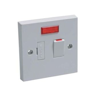 13 Amp Double Pole Fused Switched Spur with Neon White