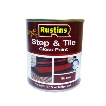 Rustins Quick Dry Step & Tile Gloss Red Paint - 500ml