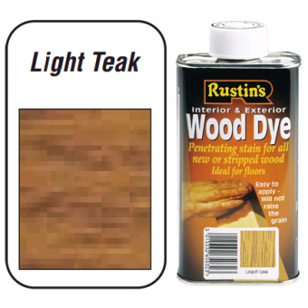Rustins Wood Dye For Interior & Exterior - Light Teak 250ml