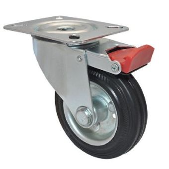 Castor Swivel Locking Black 100mm - 70kg