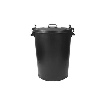 Black Clip Top Plastic Dustbin - 110L