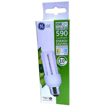 GE 11W (50W Equivalent) T3 Mini Stick Screw Cap Fitting E27/ ES Light Bulb