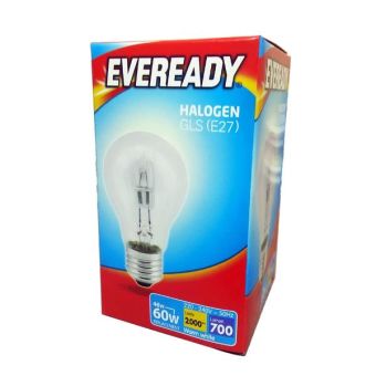 Eveready 60w Clear Halogen GLS ES/ E27 Lightbulb