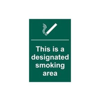 This is a designated smoking area - PVC Sign (200 x 300mm)