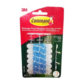 Command™ Outdoor Hanging Clear Hooks - 20 Small Decorative