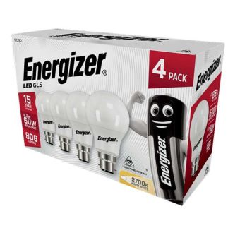 Energizer 8.2w LED GLS B22 / BC Lightbulbs - Pack Of 4