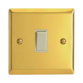 10amp 1 Gang 2 Way Victorian Light Switch With White Inserts