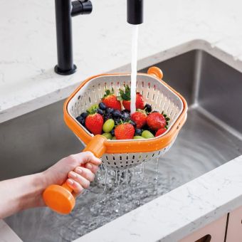 2-in-1 colander and salad spinner