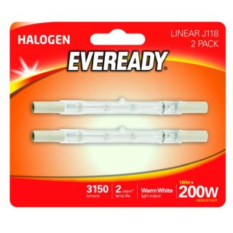 Eveready 160W Clear Halogen Linear Lightbulbs - Pack of 2