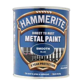 Hammerite Direct To Rust Metal Paint - Smooth Blue 750ml