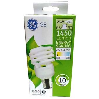 GE LED Spiral Bayonet Cap Fitting B22/ BC Light Bulbs