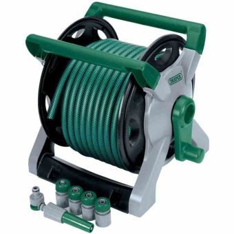 25m Wind-Up Garden Hose & Reel - Kit