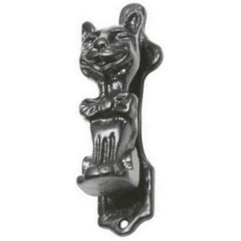 Antique Black Ironwork Laughing Cat Door Knocker