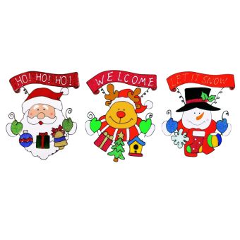 Premier 26cm Santa, Snowman & Reindeer Decoration