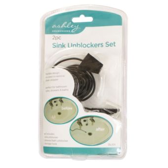 Ashley 2-Piece Sink Unblocker Set – Flexible Carbon Steel Drain Cleaning Tools