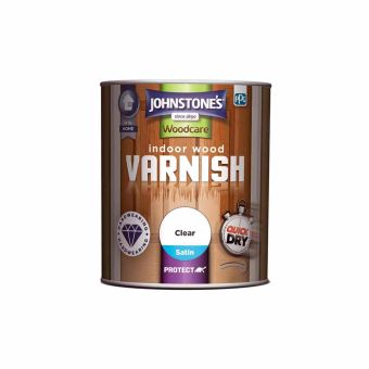 Johnstones Woodcare Indoor Wood Varnish - Clear Satin 750ml