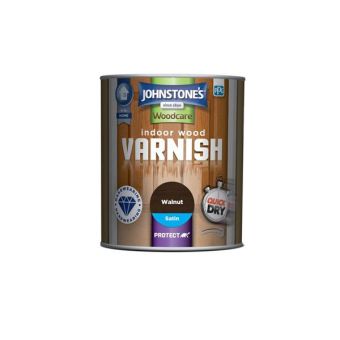 Johnstones Woodcare Indoor Wood Varnish - Walnut Satin 750ml