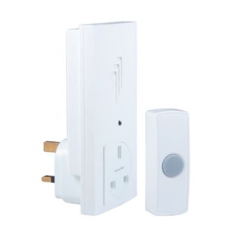 Byron Plug through door chime kit 30m White