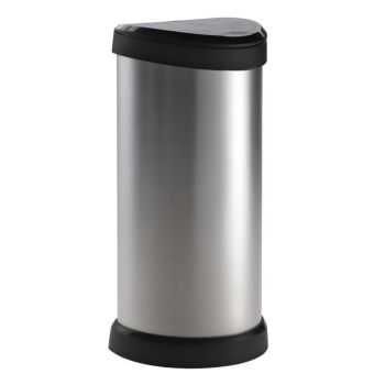 Curver Deco Touch Bin - 40L Steel Effect