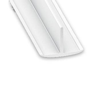 White PVC T-Bar Profile - 25mm x 18mm x 1m