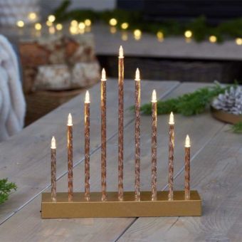 9 LED Gold Candle Bridge – Elegant Christmas Window and Table Decoration