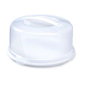 33cm Round Plastic Cake Box With Handle
