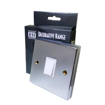 CED Polished Chrome 1 Gang White Switch