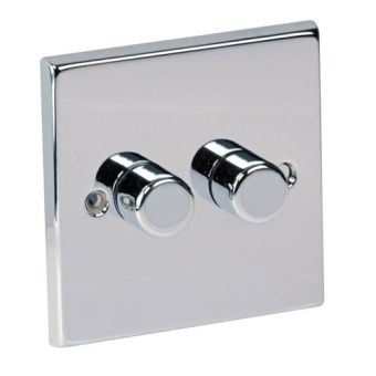 2g 2way 500w Polished Chrome Dimmer Switch