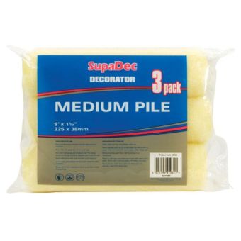 Medium Pile Roller Refill 3 Pack 9" x 1.5" / 225mm x 38mm