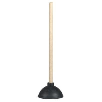 4" Plunger - 9" wooden handle