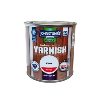 Johnstones Woodcare Indoor Wood Varnish - Clear Gloss 250ml