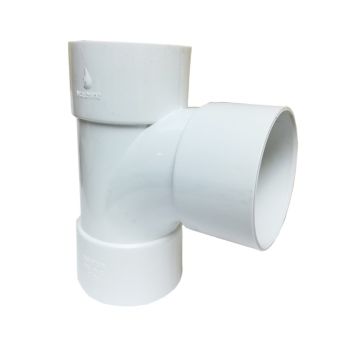 White Plastic T-Shaped Waste Pipe Fitting - 50mm