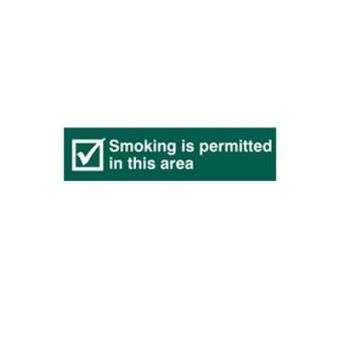 Smoking permitted in this area - PVC Sign (200mm x 50mm)