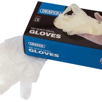 Draper Box Of 100 Large Soft Vinyl Gloves