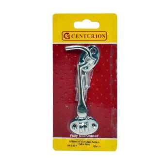 Centurion Chrome Plated Silent Pattern Cabin Hook - 100mm