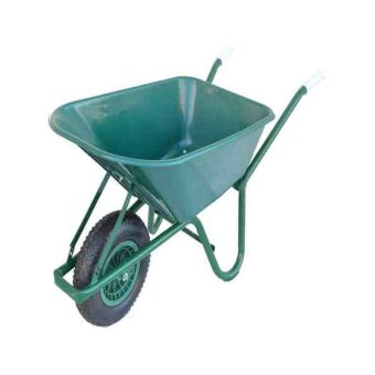 Green Plastic Body Wheelbarrow 90L