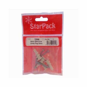 Nylon Redi-Driva Cavity Plug 32mm (Pack of 4)