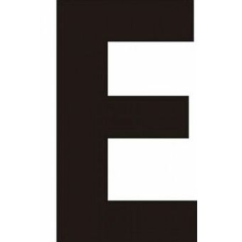 Black Helvetica Bold Condensed Style Vinyl Letter E - 75mm